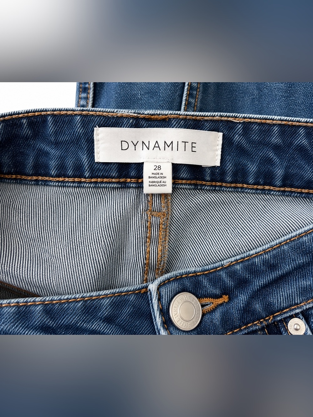 Dynamite High Rise Denim Shorts Size 28 | Cuffed Blue Jean Shorts - Picture 3 of 3